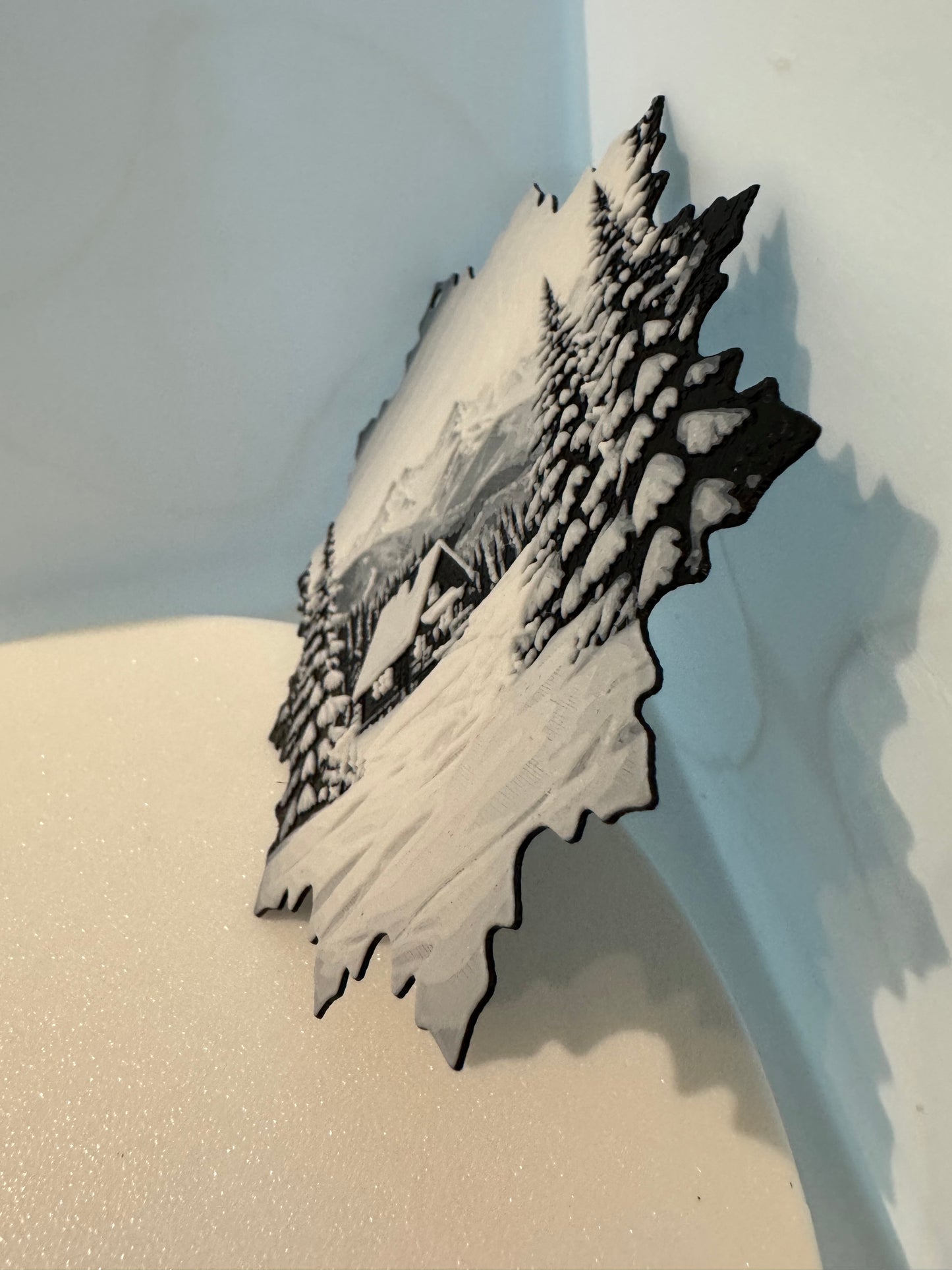 Cabin in the Mountains Scenery Snowflake Ornament