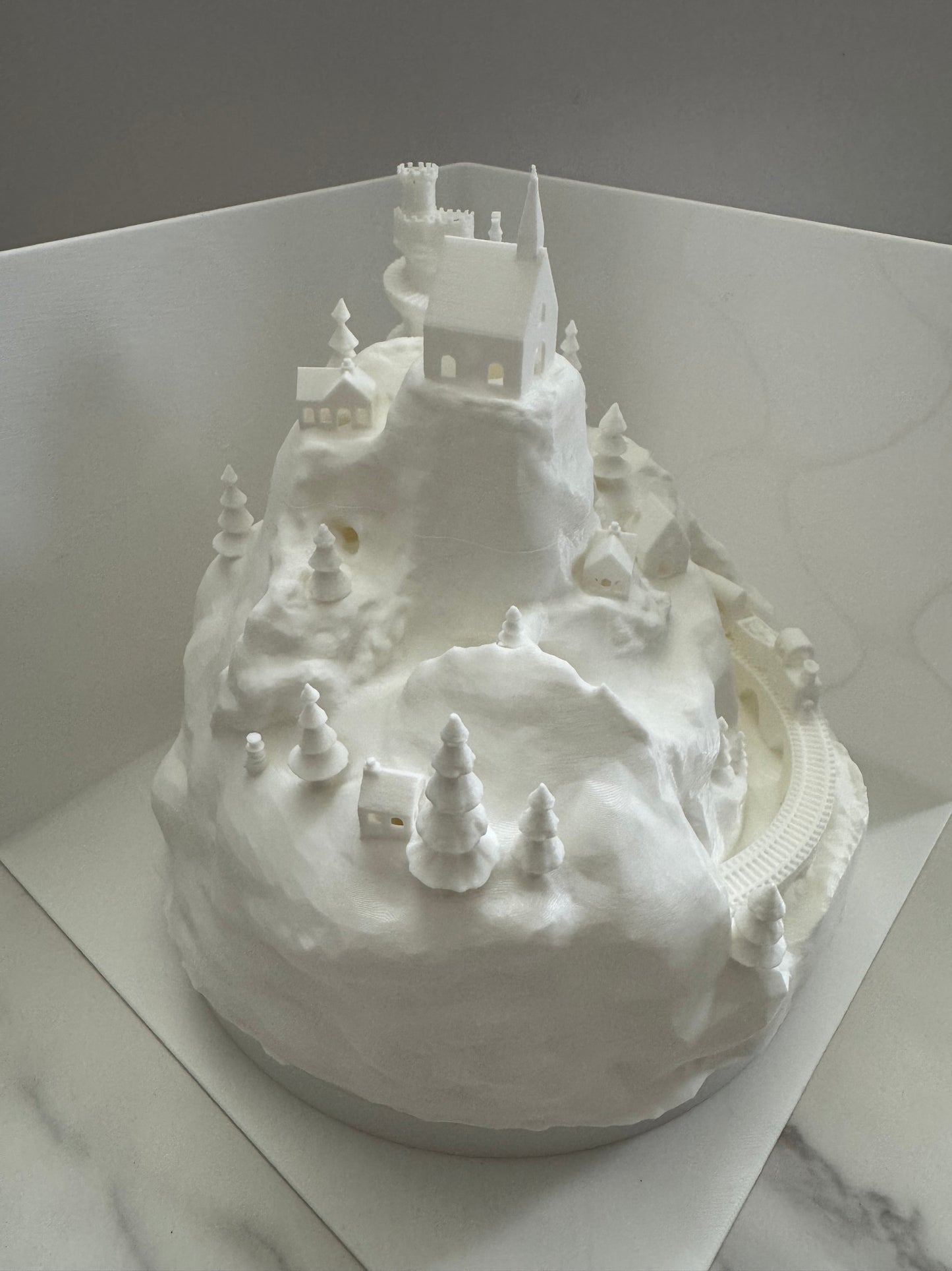 Christmas/Winter Village lit with lights remote for lights included