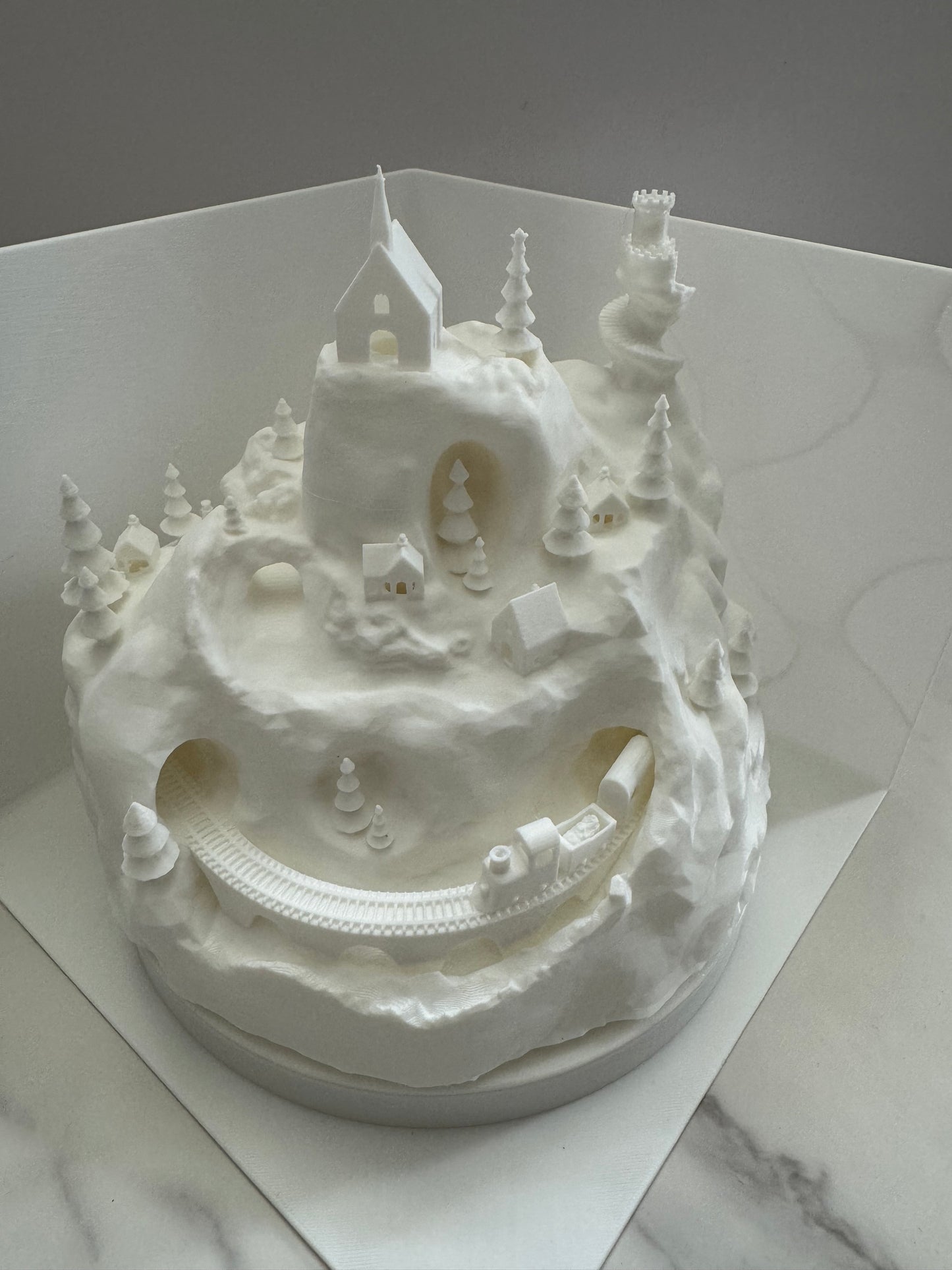 Christmas/Winter Village lit with lights remote for lights included