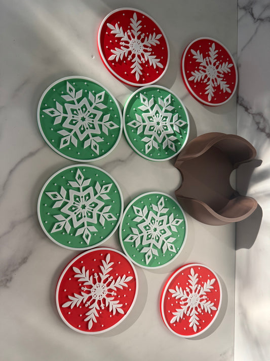 Christmas Snowflake Coaster Set 8-Pack