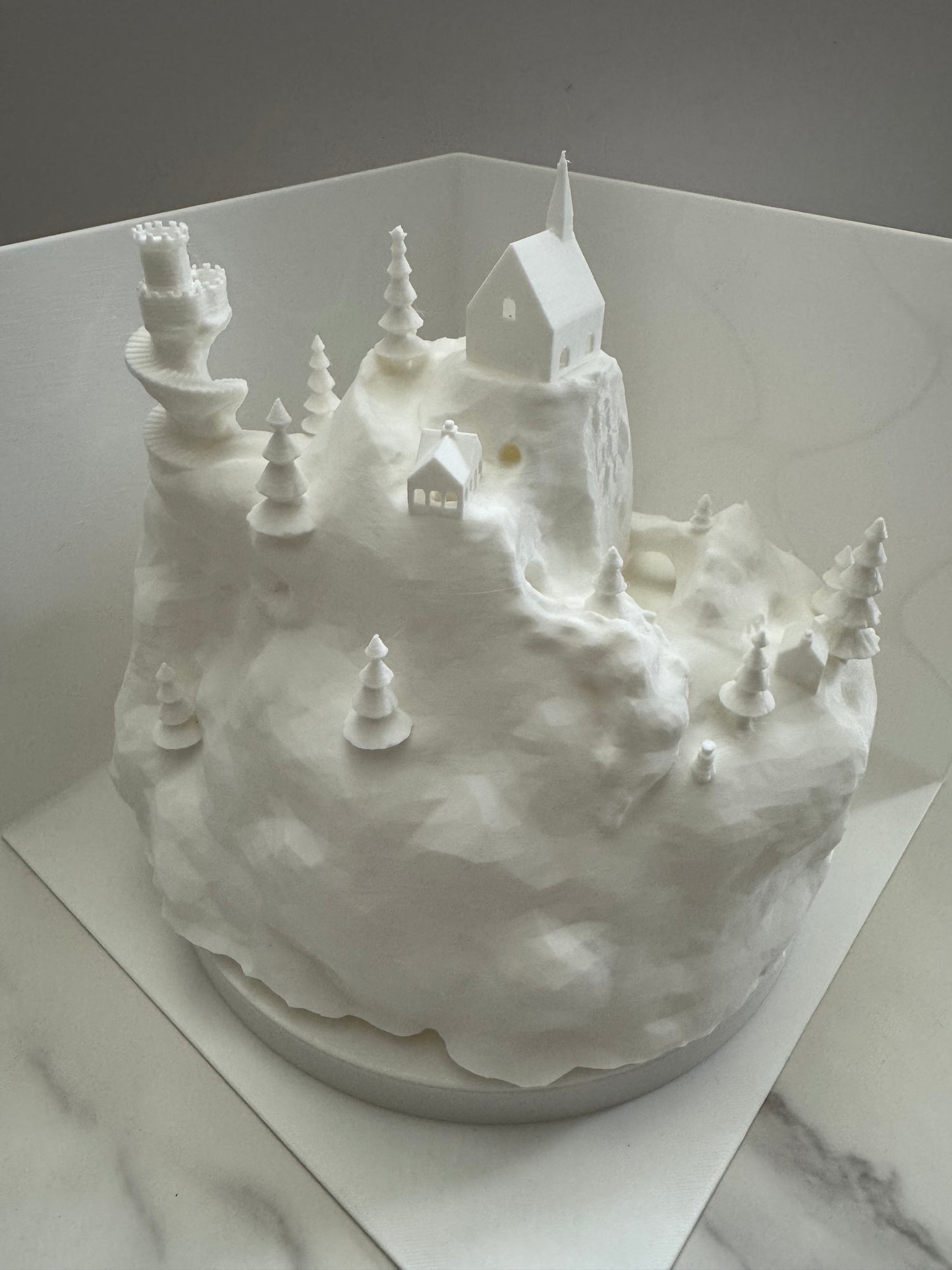 Christmas/Winter Village lit with lights remote for lights included